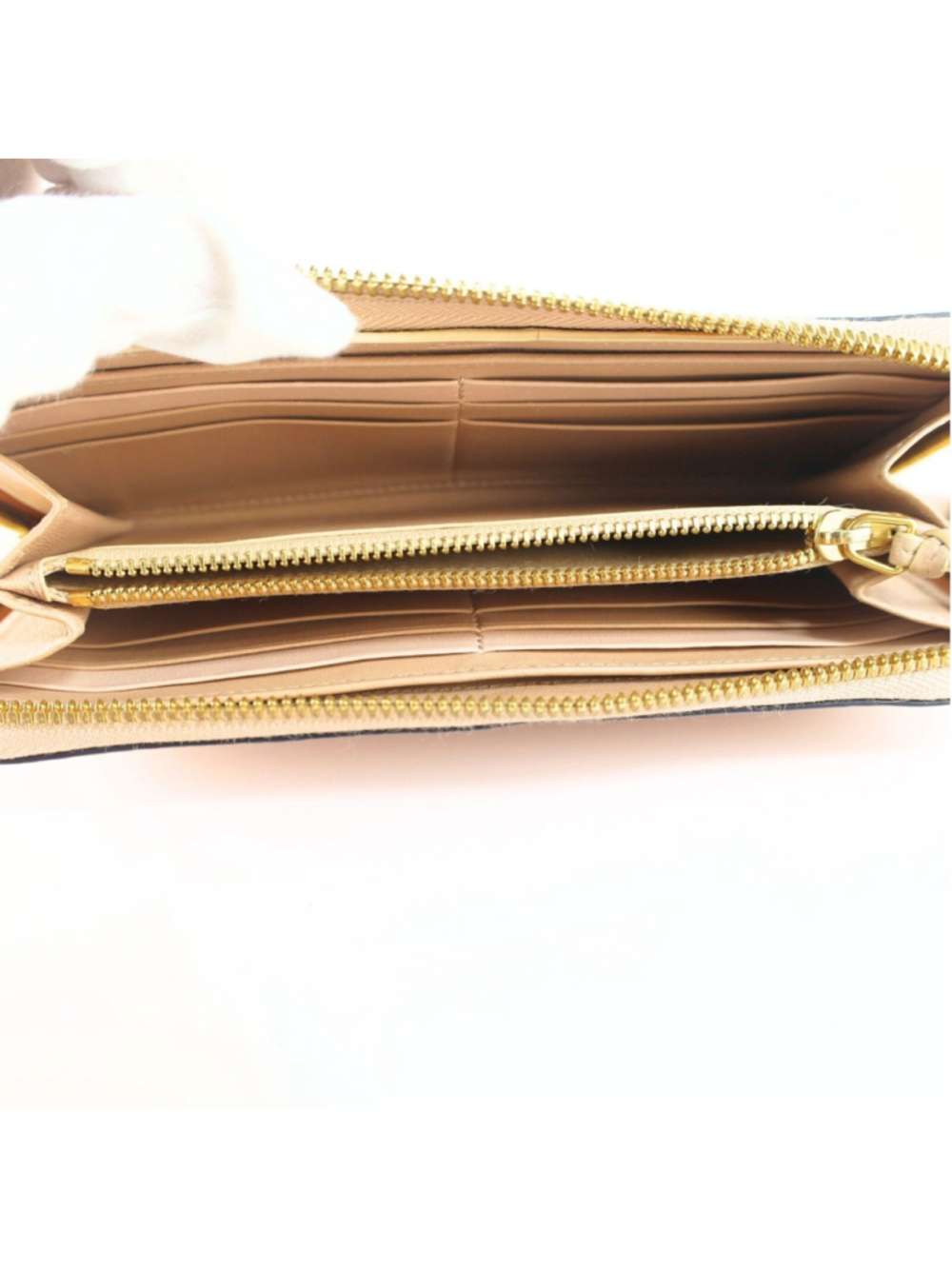 Chloe Alphabet Long Wallet For Women Beige NeutralLeather & Gold tone Hardware - Picture 9 of 16